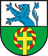 Rückweiler Wappen, blauerlöwe und Erntedankkreuz